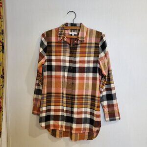 Madewell NWOT XS Classic Ex Boyfriend Button Down Shirt in Dried Coral Plaid